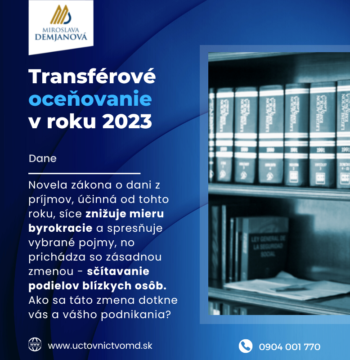 Tranférové oceňovanie v roku 2023 - aké bude? Dozviete sa od účtovníka v Prešove